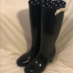 Kate Spade Black Rain Boots NWT Sz 7